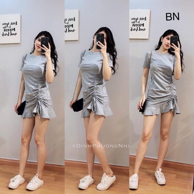 Đầm váy đuôi cá rút eo tôn dáng ( Xám và Đen)