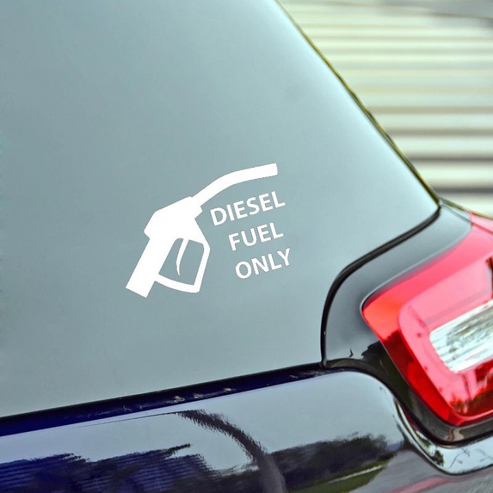 [HCM]Tem diesel dán nắp bình xăng xe ô tô 04 (trắng)