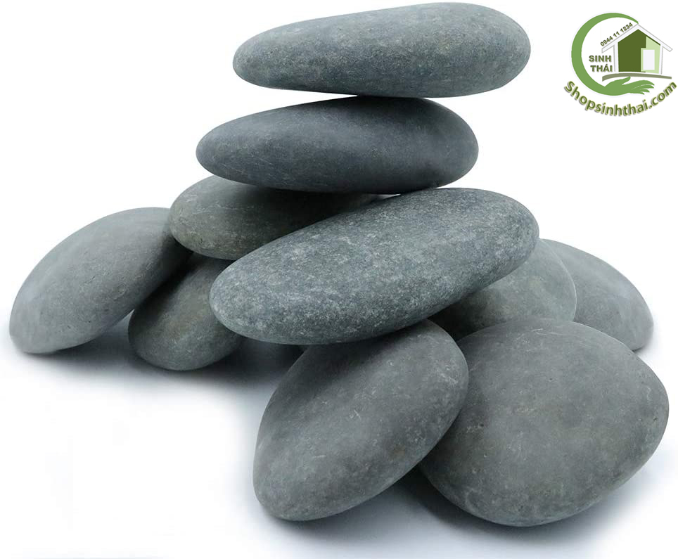 [HCM]1kg đá sỏi đen viên lớn trang trí sân vườn bể cá chậu cây chặn giấy trên bàn