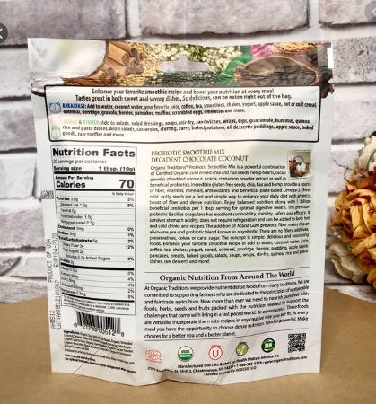 Bột lợi khuẩn dừa socola hữu cơ Organic Tradiditions (200g)