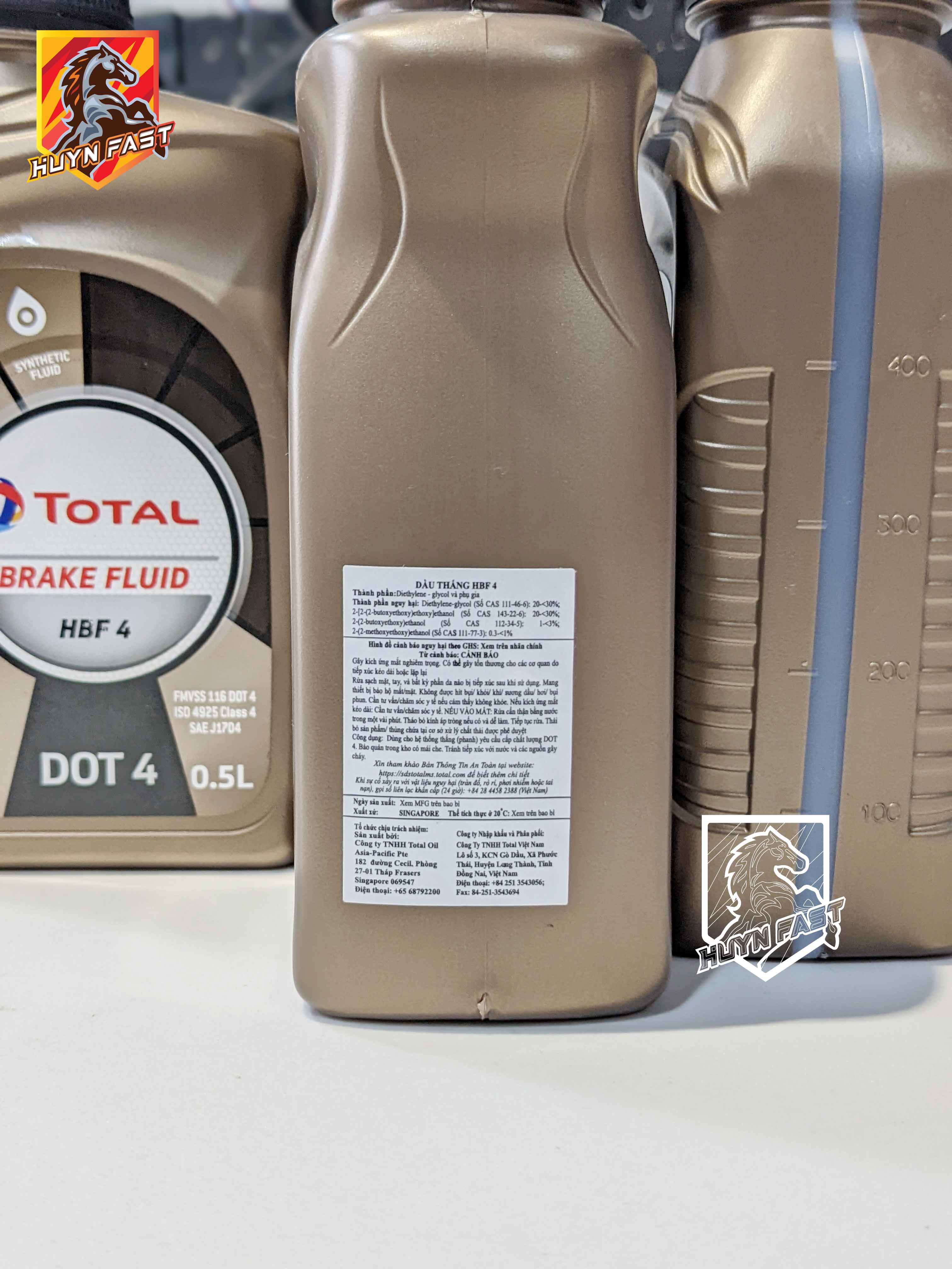 DẦU THẮNG (DẦU PHANH) TOTAL BRAKE FLUID HBF4 - DOT 4 (0.5L)