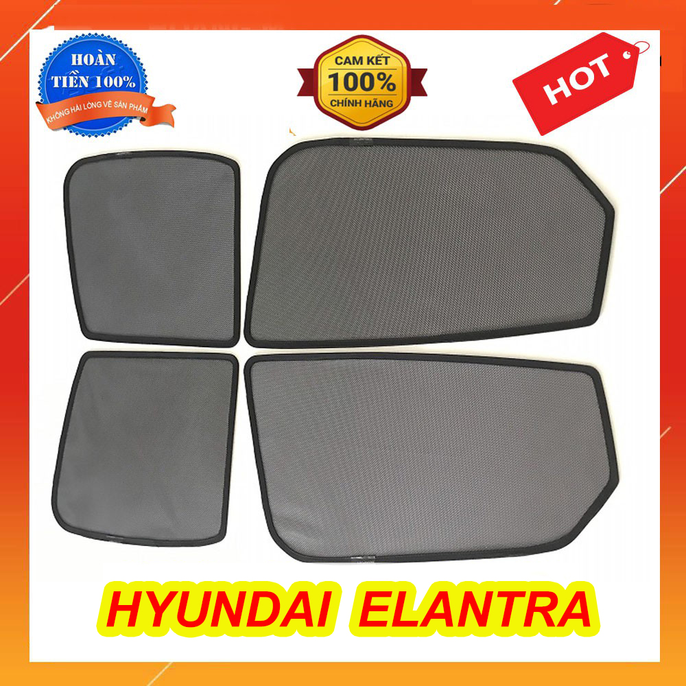 Rèm Che Nắng Nam Châm Xe Elantra 2016 đến 2023- Bộ 4 Tấm, Khung Rèm Tích Hợp Sẵn Nam Châm, Vừa Zin Cho Xe, Tháo Lắp Đơn Giản Che Nắng Hiệu Quả