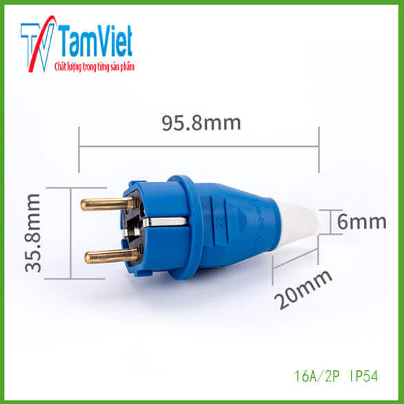 COMBO 5 BỘ Phích cắm điện cao cấp 16A- 2 chấu -220V