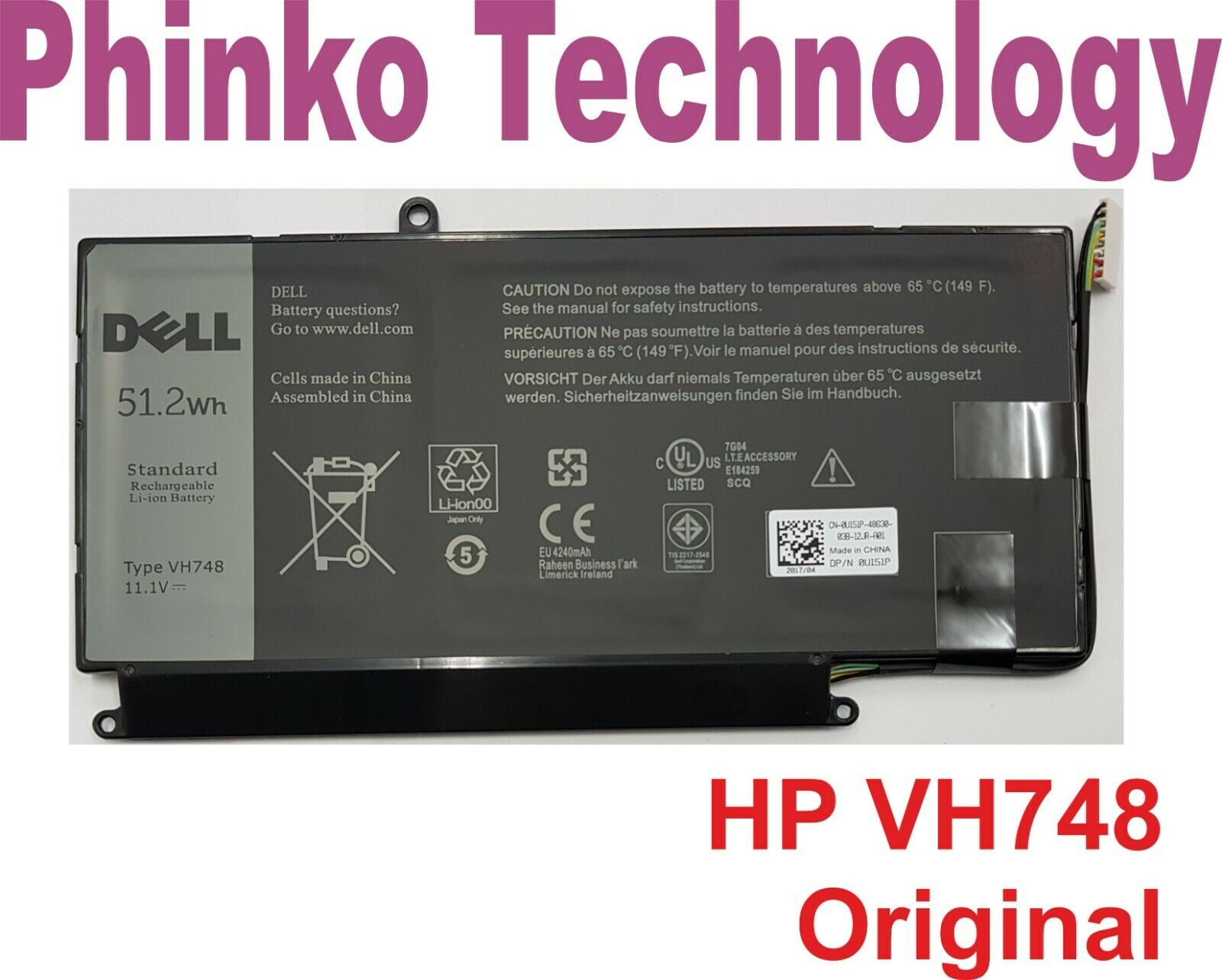 🎁PIN ZIN 🎁 Pin Laptop Dell Inspiron 14-5439 Vostro 5460 5470 5480 5560 VH748 V5560 V5460 V5470 V5480 14-5480 Hàng Zin