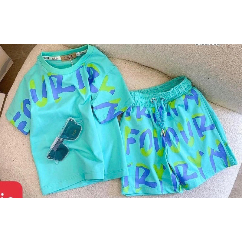 Bộ coton bé trai in chữ sắc nét