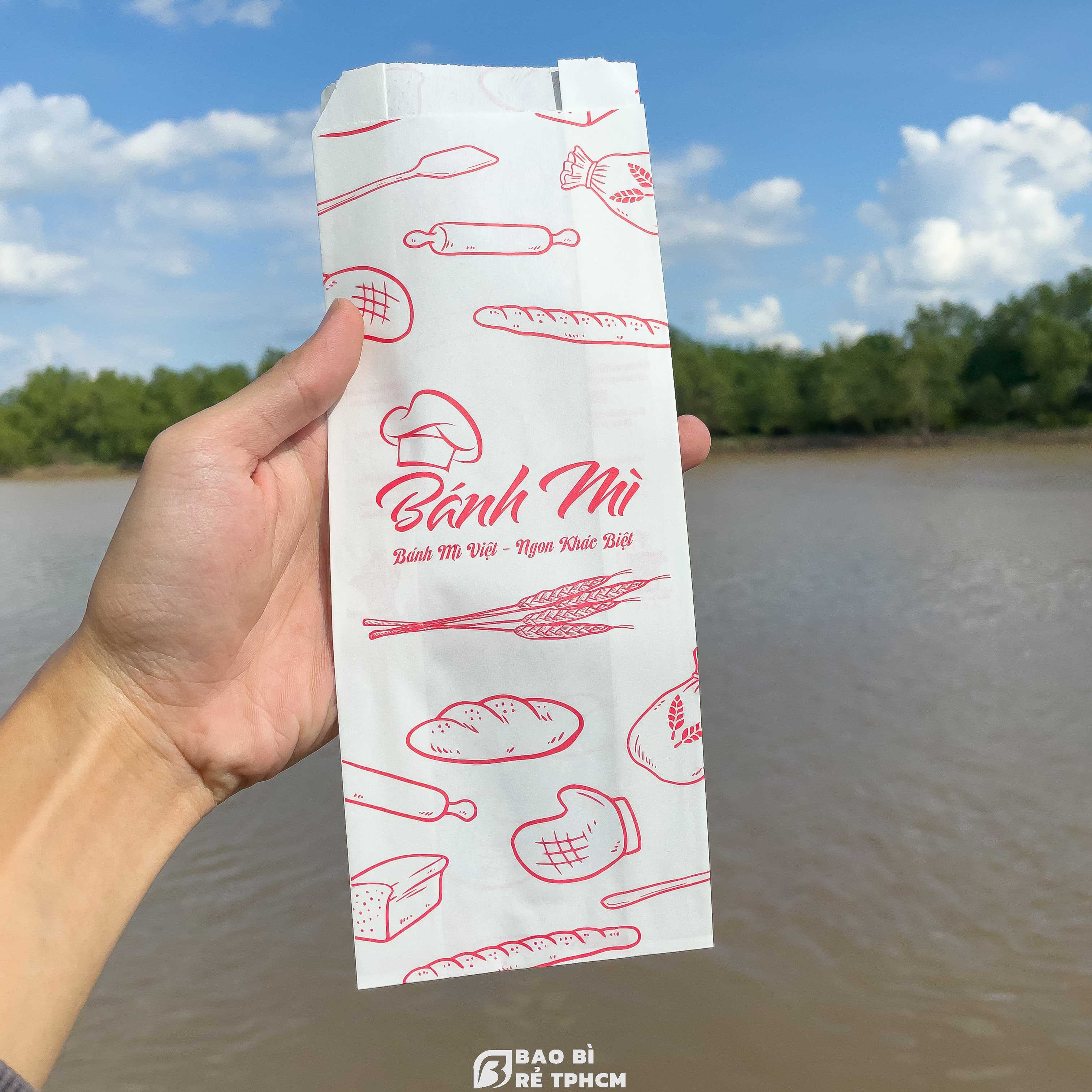 Túi Giấy Đựng Bánh Mì MT Trắng 100 Túi