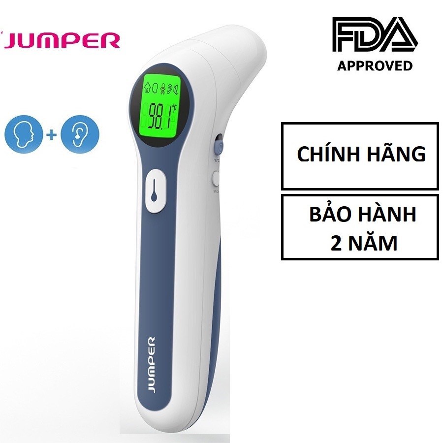Nhiệt kế hồng ngoại Jumper FR300 đo tai + trán FDA Hoa Kỳ + Xuất USA