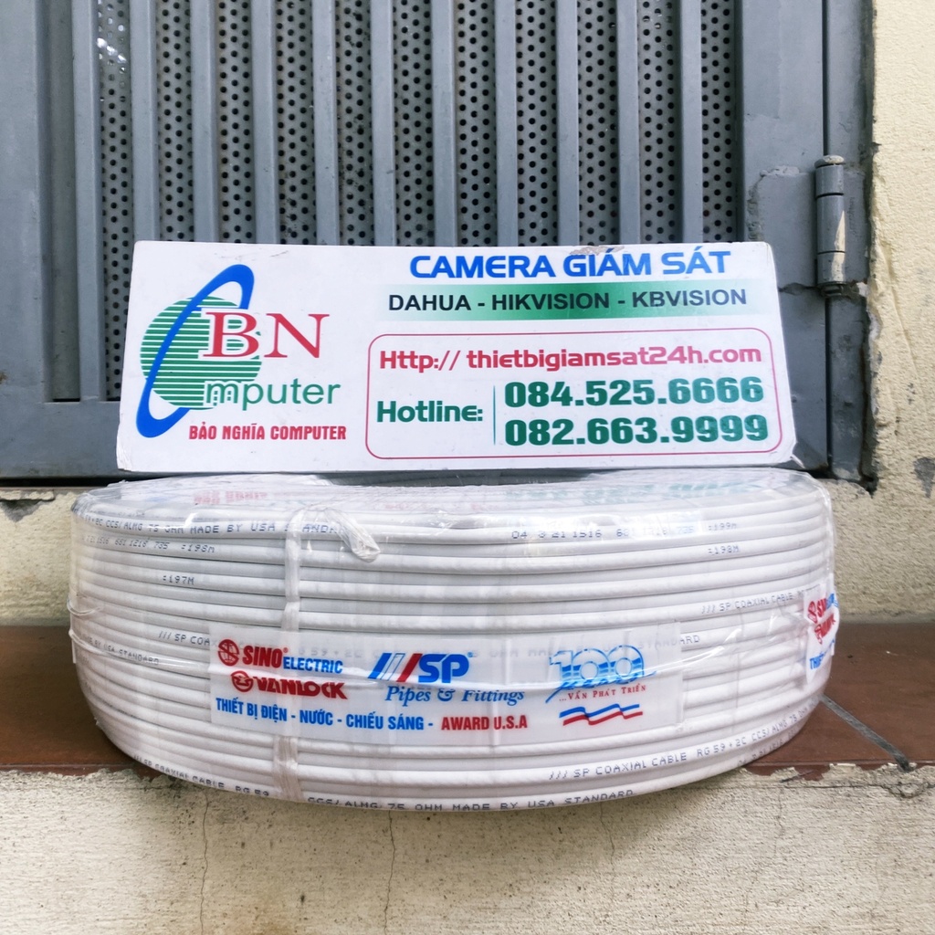 150 mét dây cáp đồng trục liền nguồn sino cắt lẻ từ cuộn 200m 305m