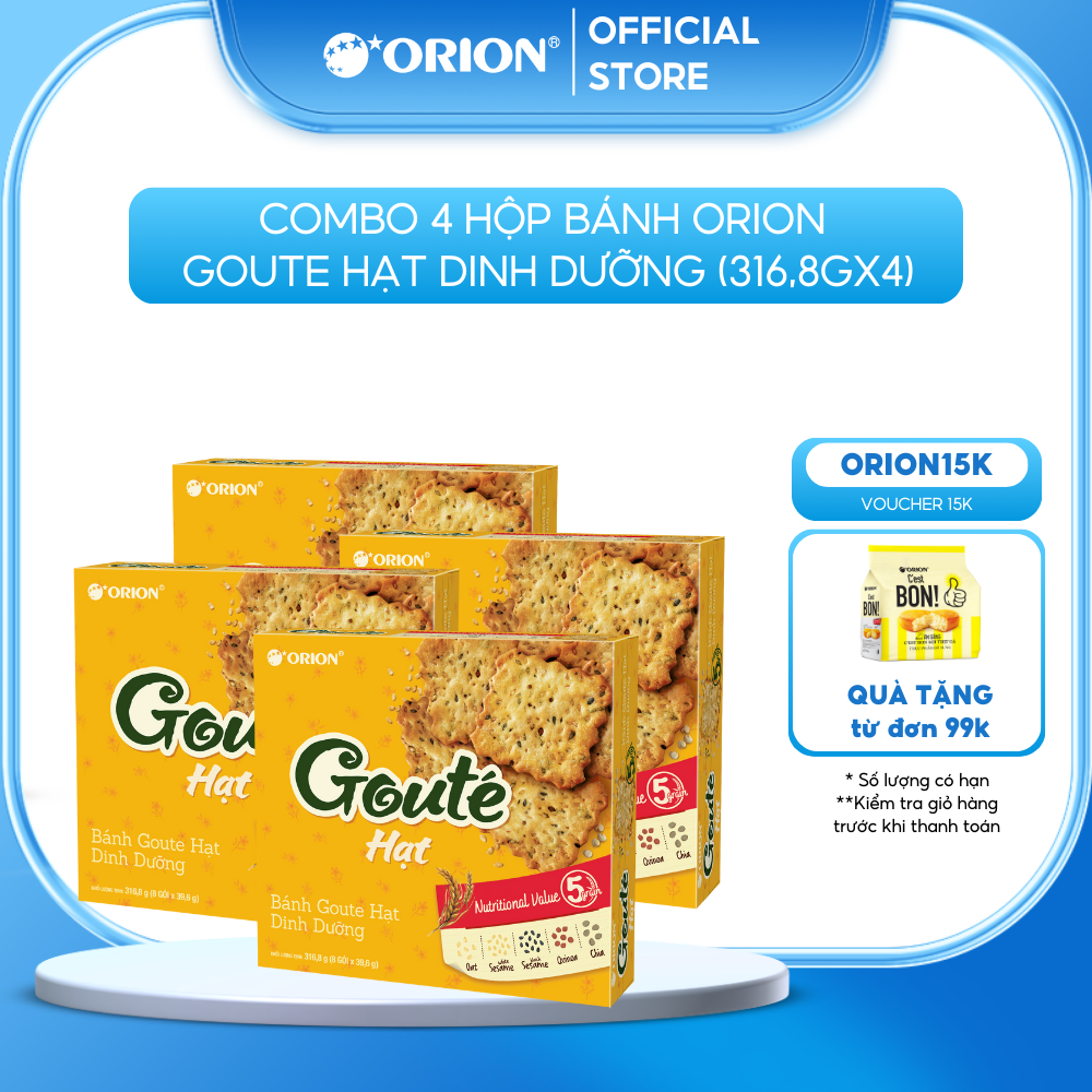 Combo 4 Hộp Bánh Goute Hạt Dinh Dưỡng (316,8g x 4)