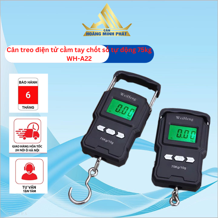 Cân điện tử cầm tay chốt số 75kg wh a22, có thước đo 1m, độ chính xác cao
