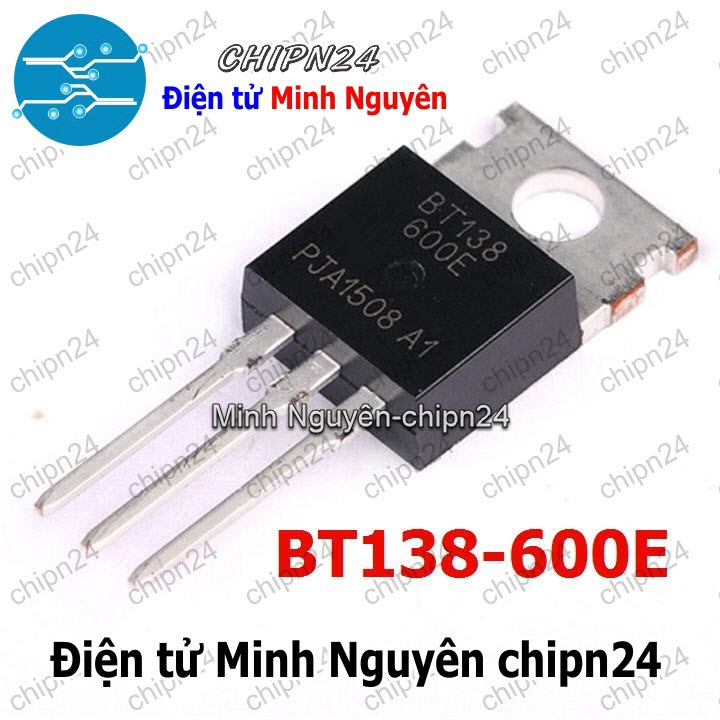 [2 con] (KT1) Triac BT138-600E TO-220 12A 600V (BT138-600 BT138) - HH003861