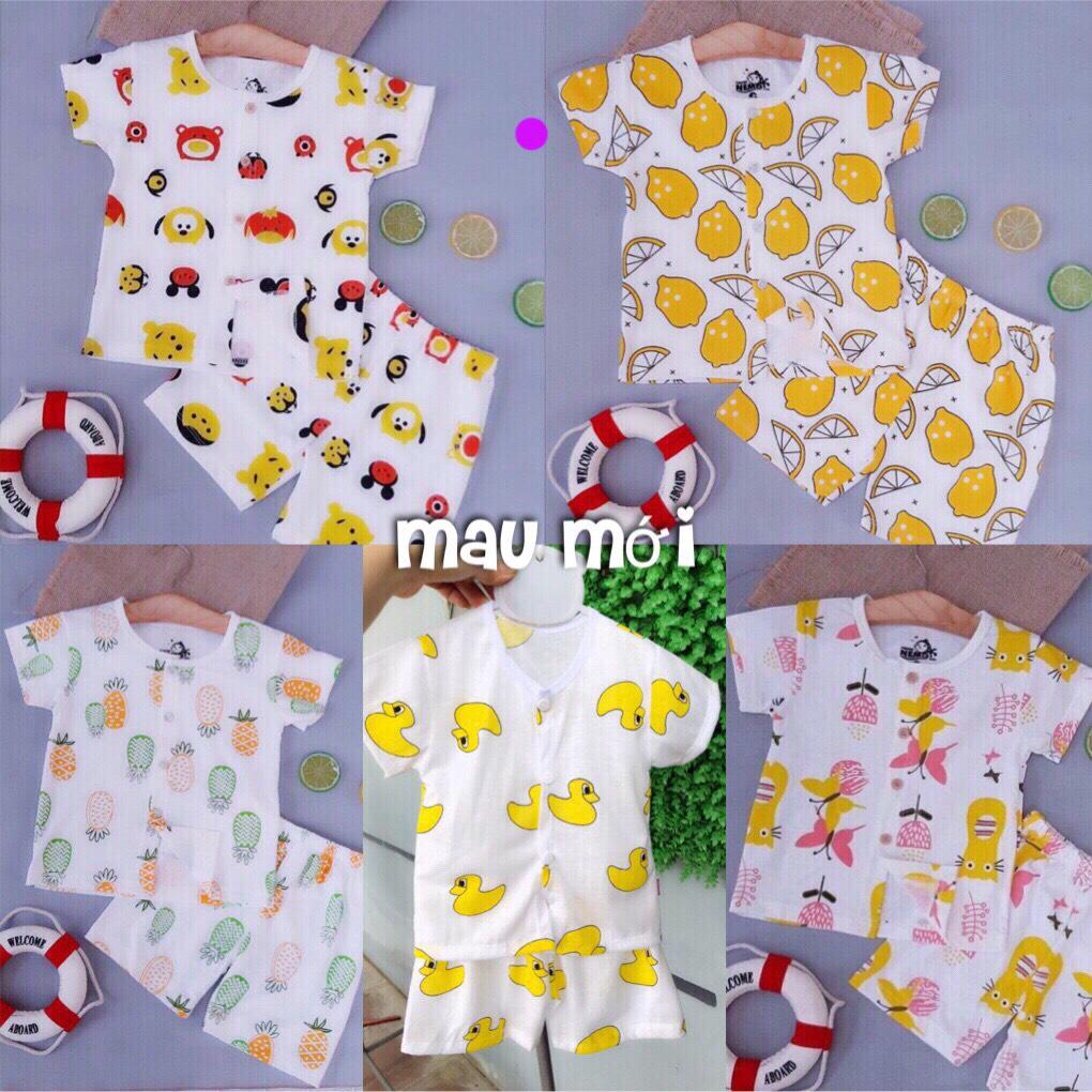 sét 5 bộ màu cotton cài cúc giữa ( KÈM QUÀ TẶNG )