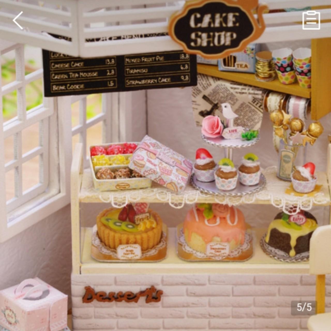 Mô Hình Nhà Gỗ DIY Tiêm bánh mèo con