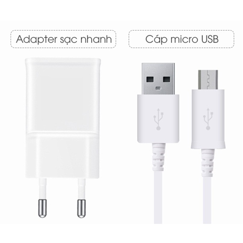 BS02 - [12-34] Bộ Sạc (cóc + cáp) Nhanh Samsung Note 4 /Note 5 /S6 /S7/S7 Edge Zin (Cổng Micro)