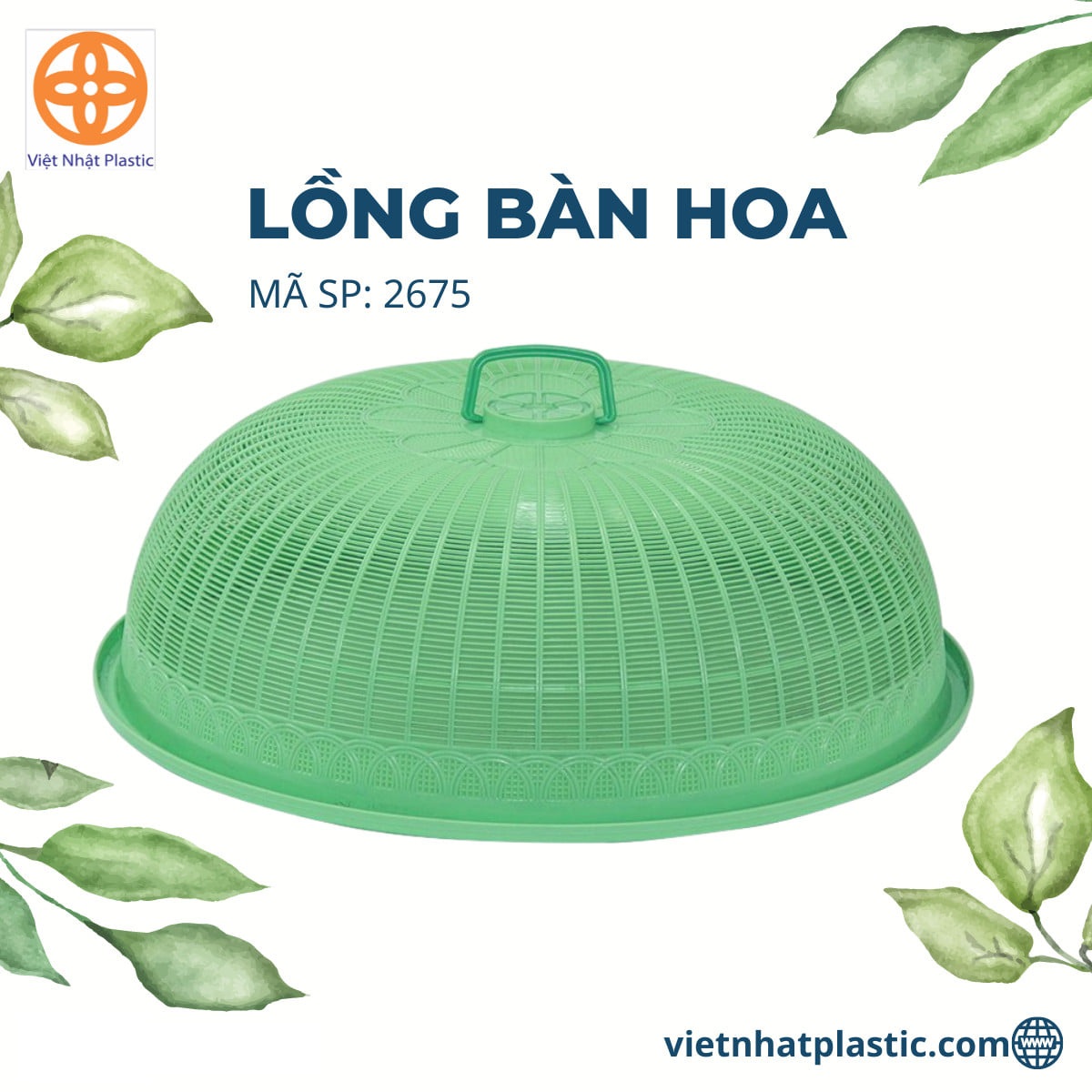 Lồng bàn hoa nhựa việt nhật đậythức ăn , chất liệu nhưa dẻo cao cấp siêu bền