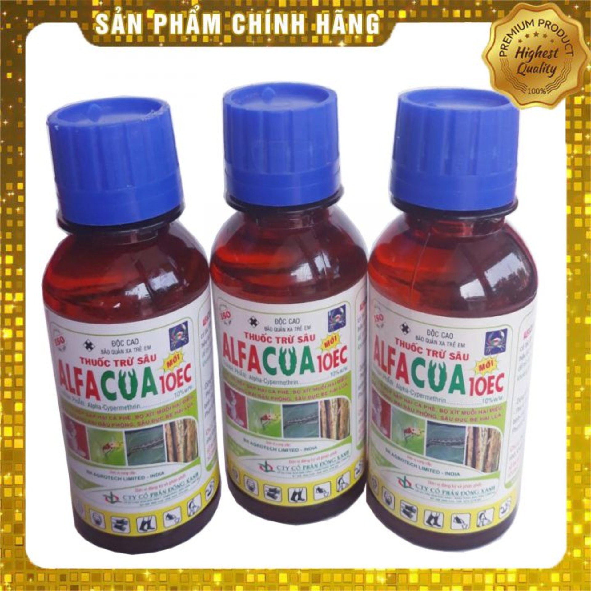 Thuốc trừ sâu ALFA CUA 10EC (100ml) đặc trị rệp sáp cà phê, bọ xít muỗi hại điều, sâu khoang hại đậu phộng, sâu đục bẹ hại lúa