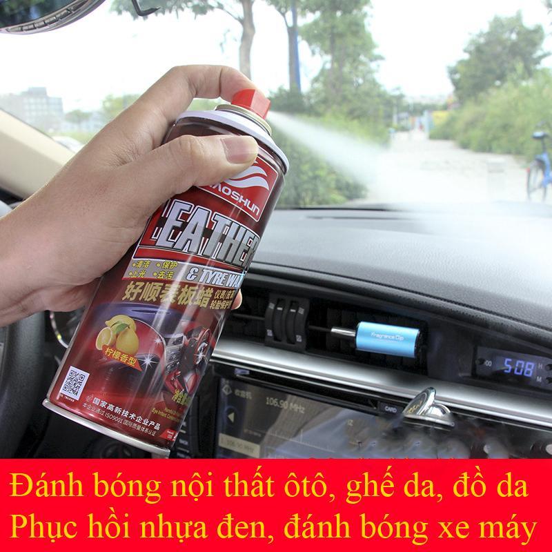 Chai Nano đánh bóng nội thất ô tô, xe máy, đồ da, Phục hồi nhựa đen - Leather Tyre Wax