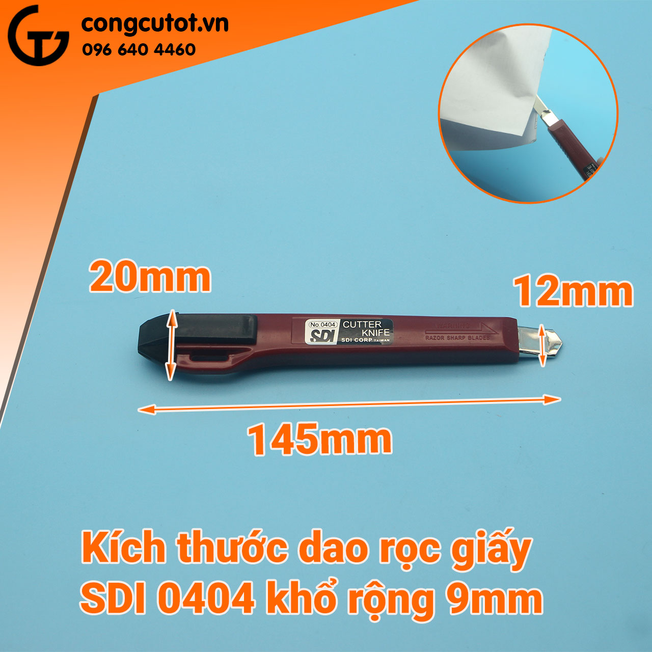 Dao rọc giấy SDI 0404 khổ rộng 9mm