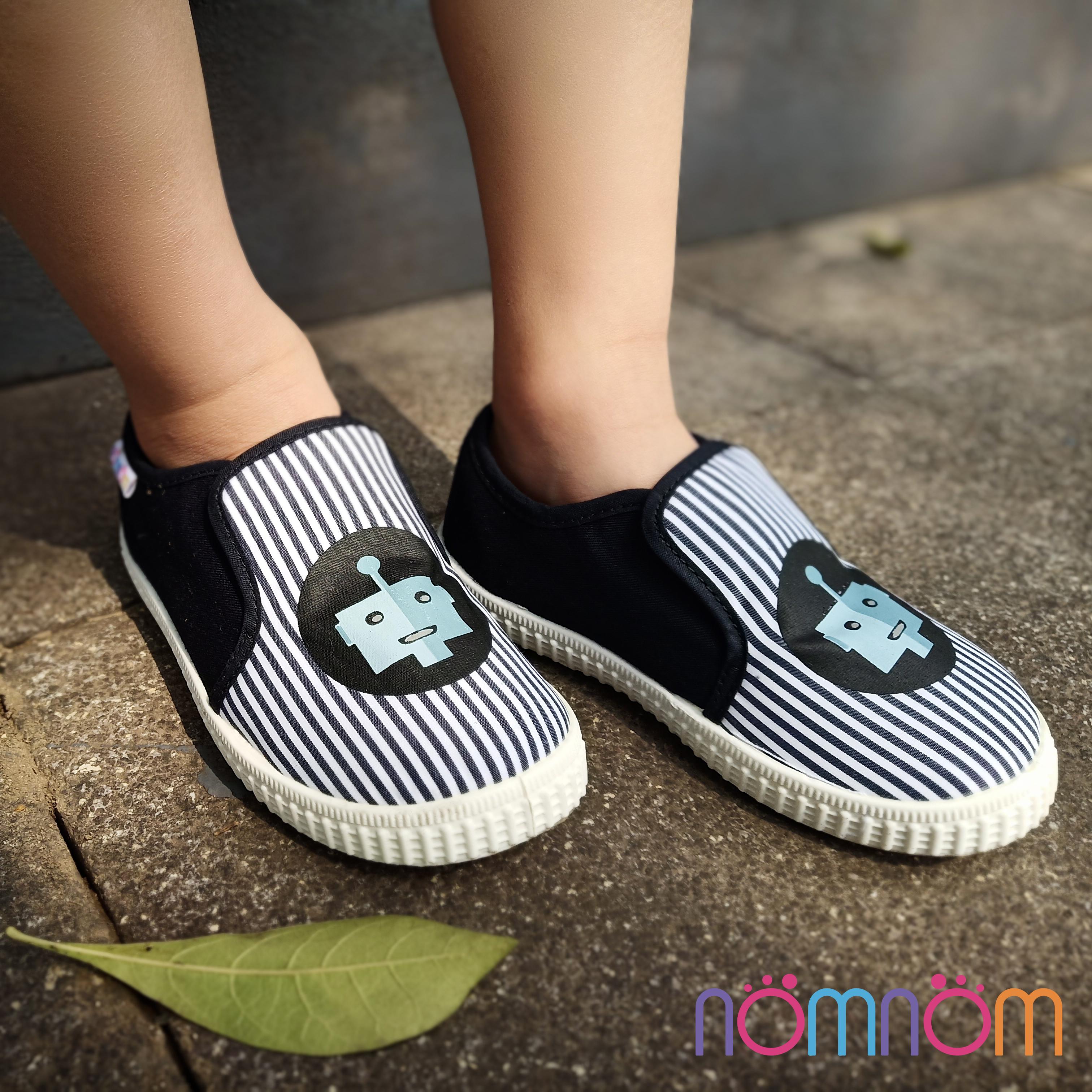 Shoes slipon boys NomNom EPB1934 plaid blue