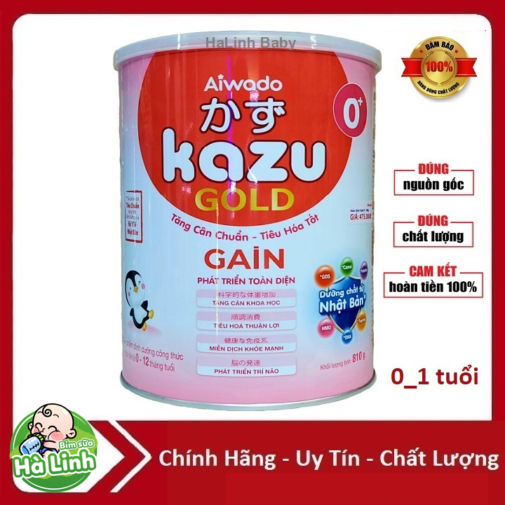 Sữa Kazu Gold Gain 0+ 1+ 2+ 810g (Date 2027)