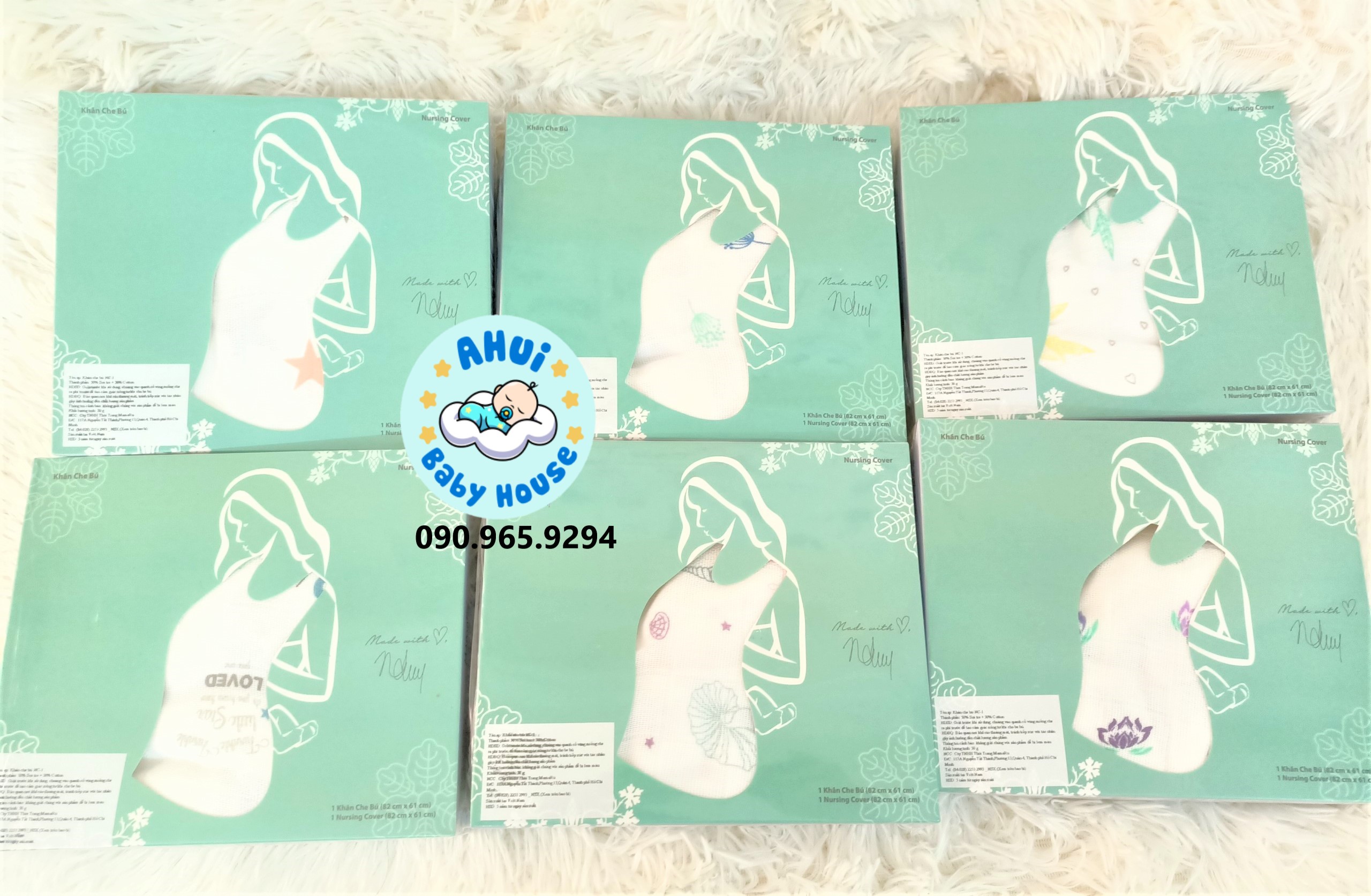 Khăn che bú cao cấp Mamaru 100% sợi tre