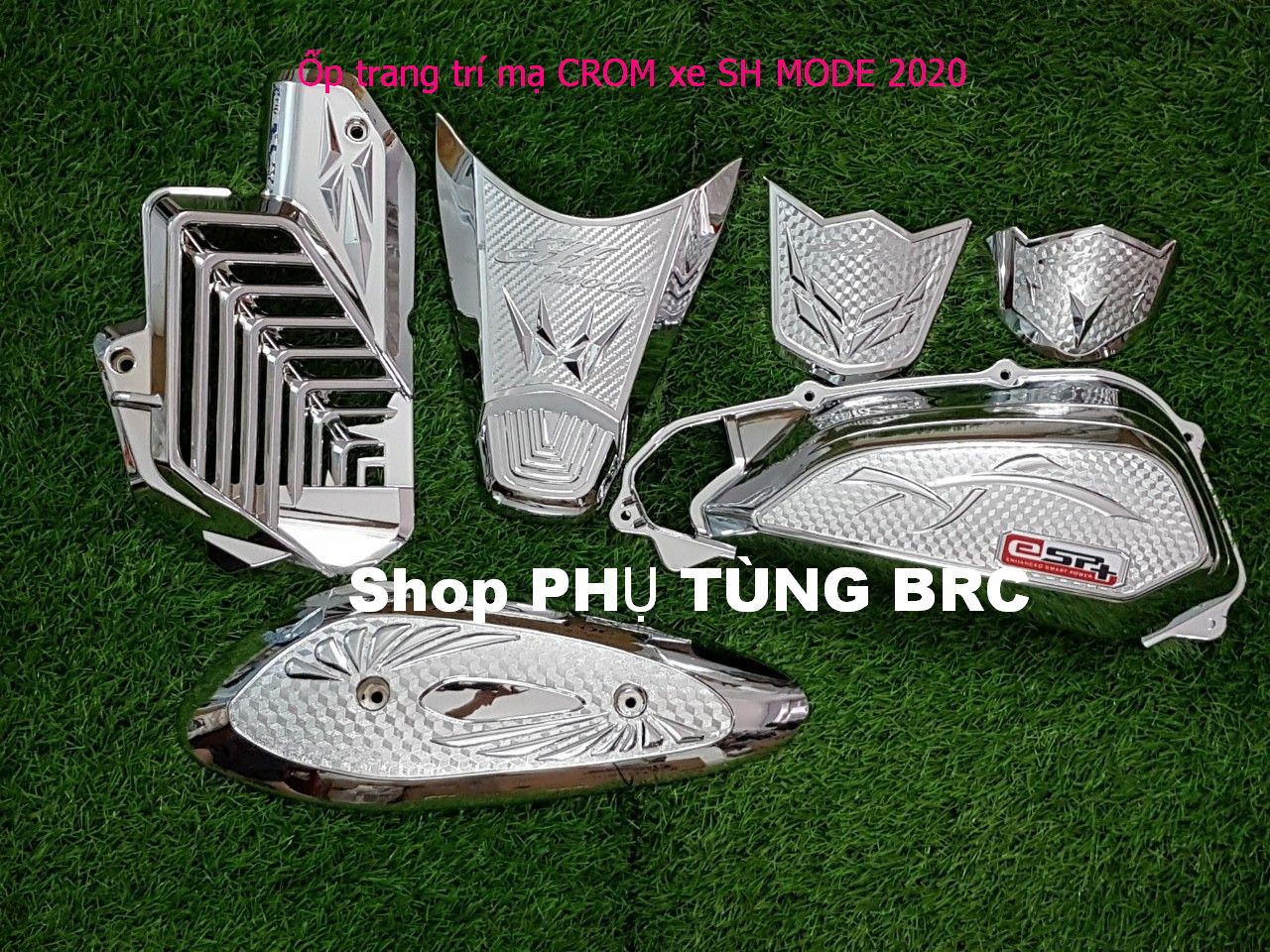 Combo 6 món ốp trang trí mạ CROM xe SH MODE 2020 trở lên