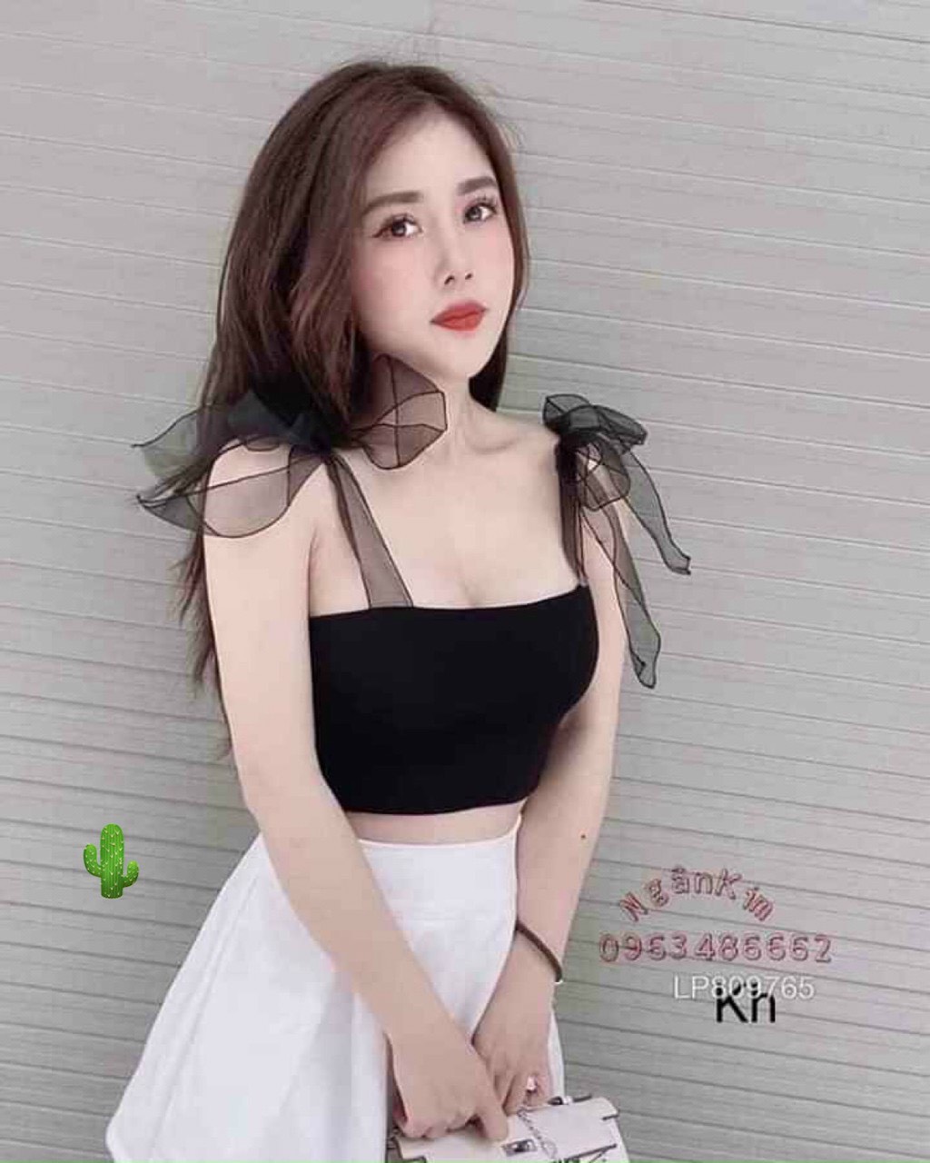 Áo ống dây voan nơ xinh xắn ttpk0015