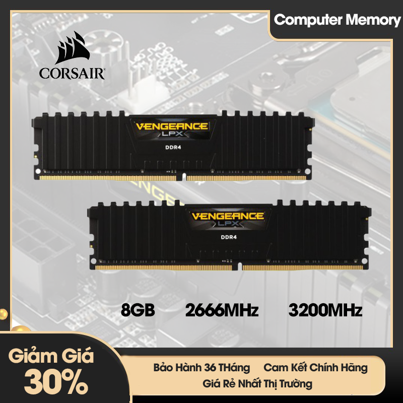 CORSAIR VENGEANCE DDR4 8GB Bus 2666 3200mhz, RAM PC chuyên xử lý game