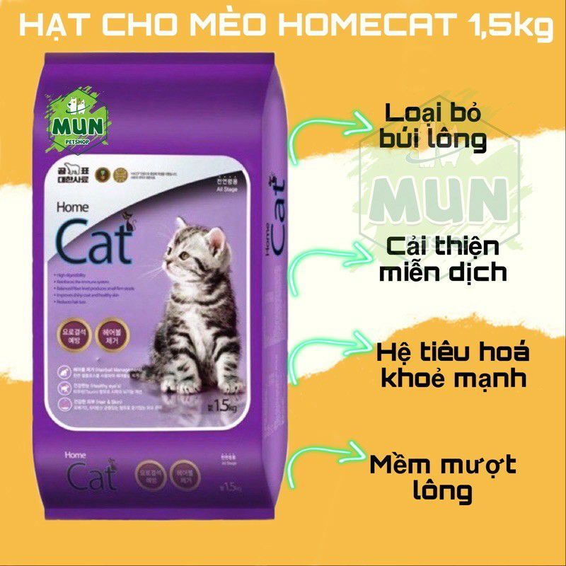 Thức ăn hạt cho mèo HOMECAT túi 1,5kg
