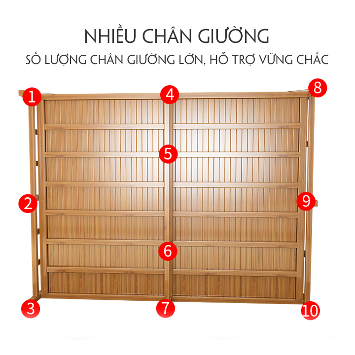 Portable Folding bamboo bed any age (120cm ~ 150cm)