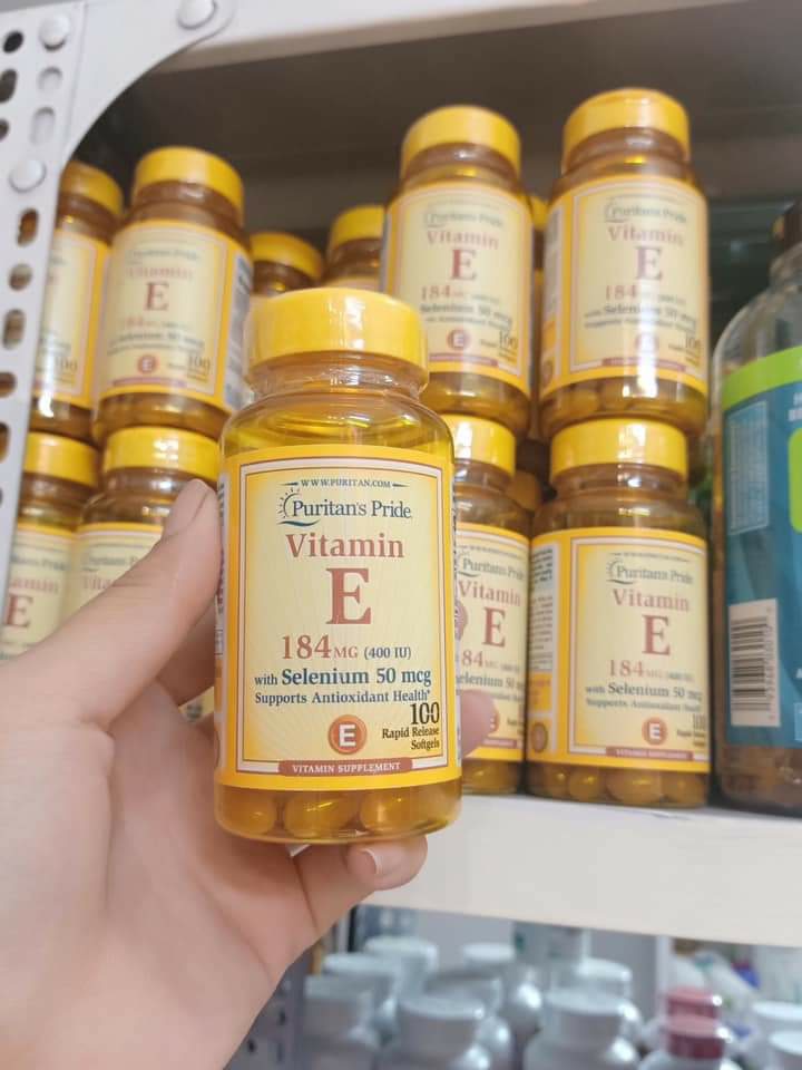 Viên Uống Puritans Pride Vitamin E 184mg with Selenium 50mcg