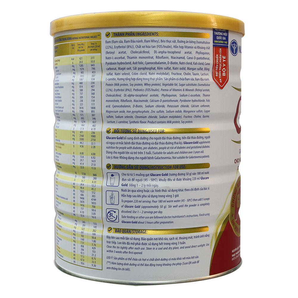 Sữa bột Glucare gold 900g [Date 2026]