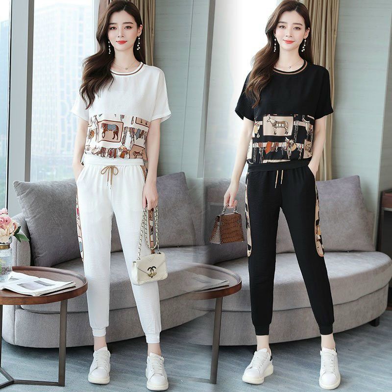 Sét đồ bộ nữ thời trang cao cấp 100% cotton in họa tiết con ngựa
