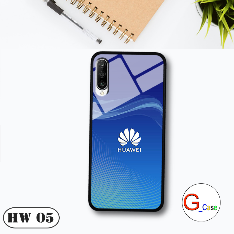 Ốp lưng huawei y9s - lưng kính in logo hãng điện thoại