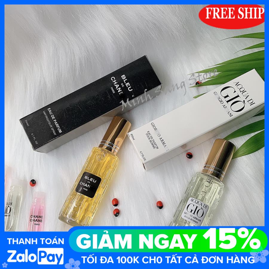 [HCM]Combo 2 chai nước hoa nam chiết Pháp 20ml B.lue + giò trắng