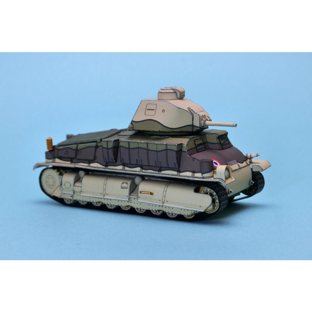 Mô hình giấy 3D  xe tank Somua S35 tỉ lệ 1/72