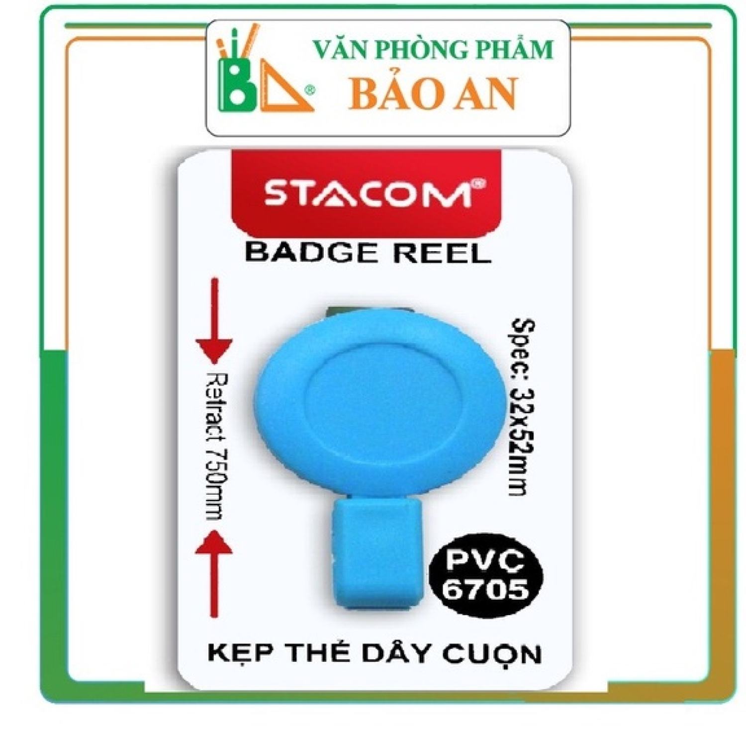 KẸP BẢNG TÊN DÂY CUỘN STACOM - PVC6705 - Văn phòng phẩm Bảo An