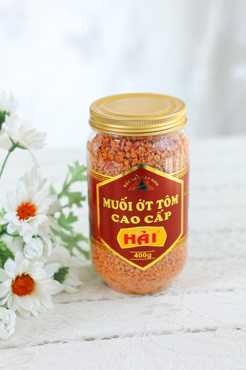 Muối ớt tôm cao cấp (hũ nắp nhôm sang trọng) muối Hải Tây Ninh