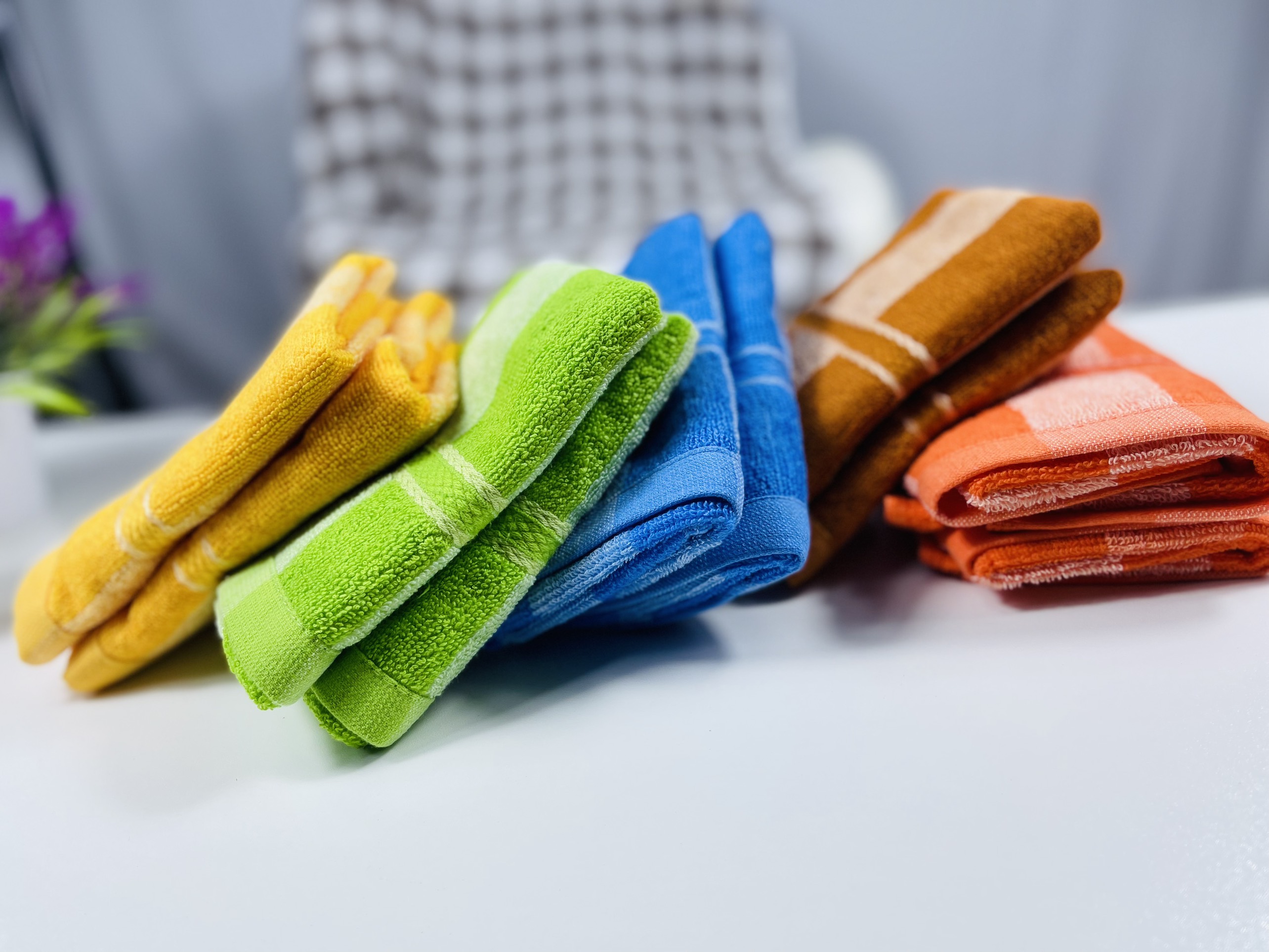 Khăn mặt kẻ sọc cotton Tân Thịnh, KT 30x50cm