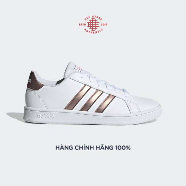 [CHÍNH HÃNG] Giày Thể Thao Nữ Adidas Grand Court K White/Copper EF0101 - Dee Store VN