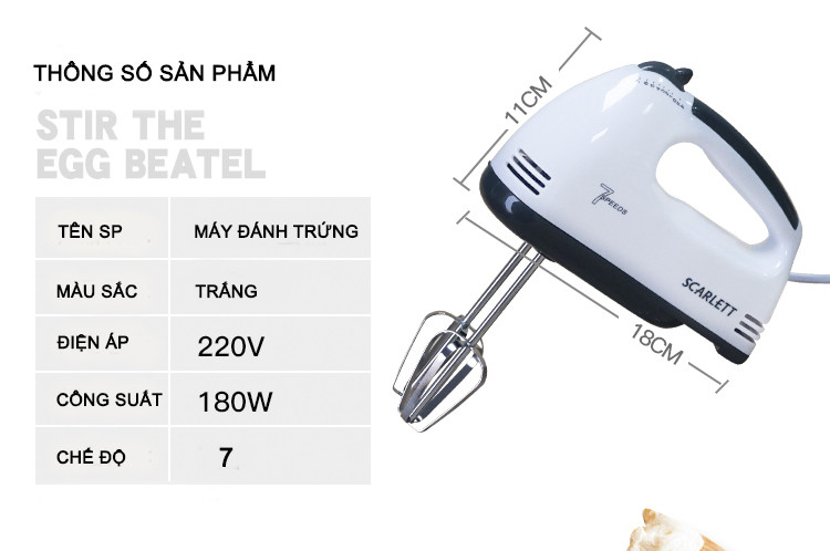 Máy đánh trứng cầm tay 7 tốc độ