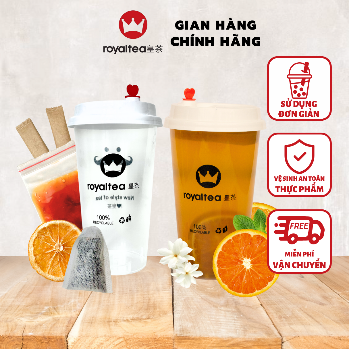 Trà sữa Royaltea Trà Cam Vàng Hoa Nhài. Trà Sữa Royaltea Tự Pha chính hãng FREE SHIP set trà sữa tự nấu tiện lợi