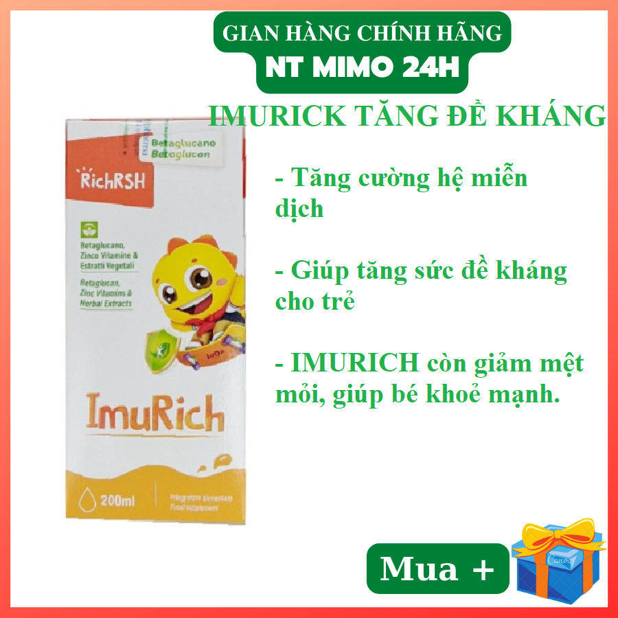 [Free ship + Quà Tặng Ngẫu Nhiên] Imurich tăng sức đề kháng cho bé nhập khẩu từ Ý