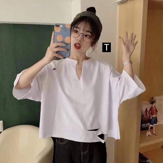 [HCM]Áo Croptop Kiểu Nữ Form Thụng Trơn Thời Trang