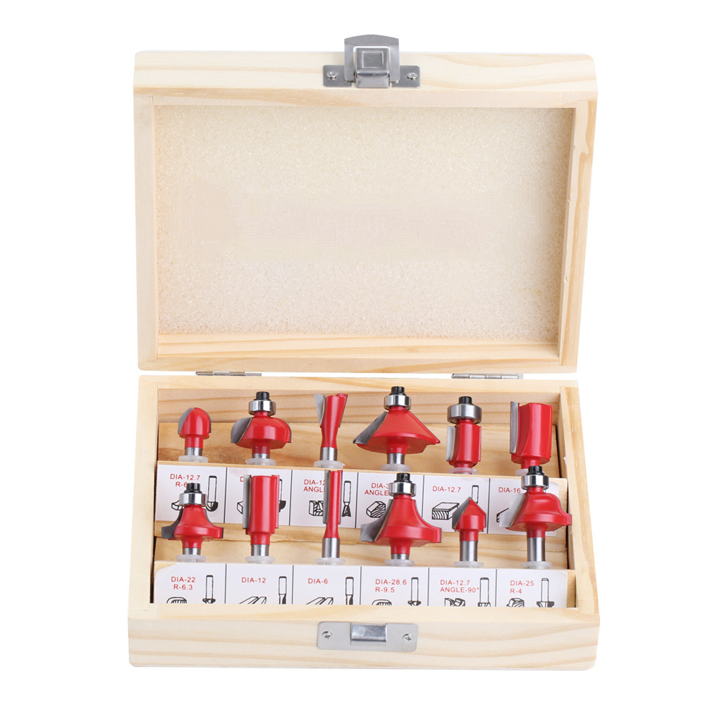 Mũi Phay Gỗ - Bộ Mũi Soi Gỗ 12 Chi Tiết