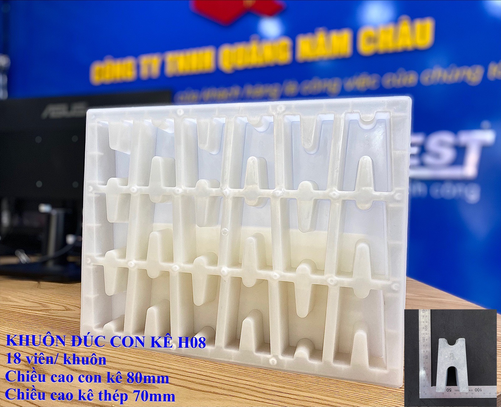 Khuôn đúc con kê bê tông H08 (18 viên)