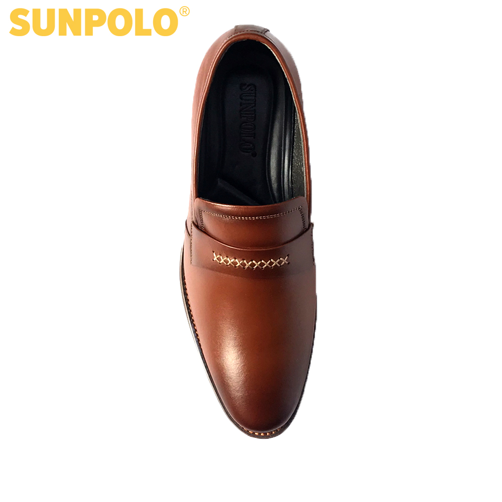 Giày Nam, Giày mọi nam da bò SUNPOLO SPH295 (Nâu)