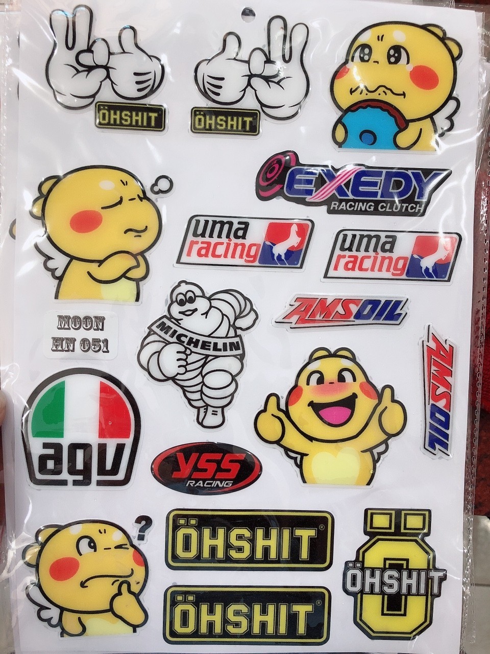 Bộ tem nổi ohshit dễ thương Vindecal BD