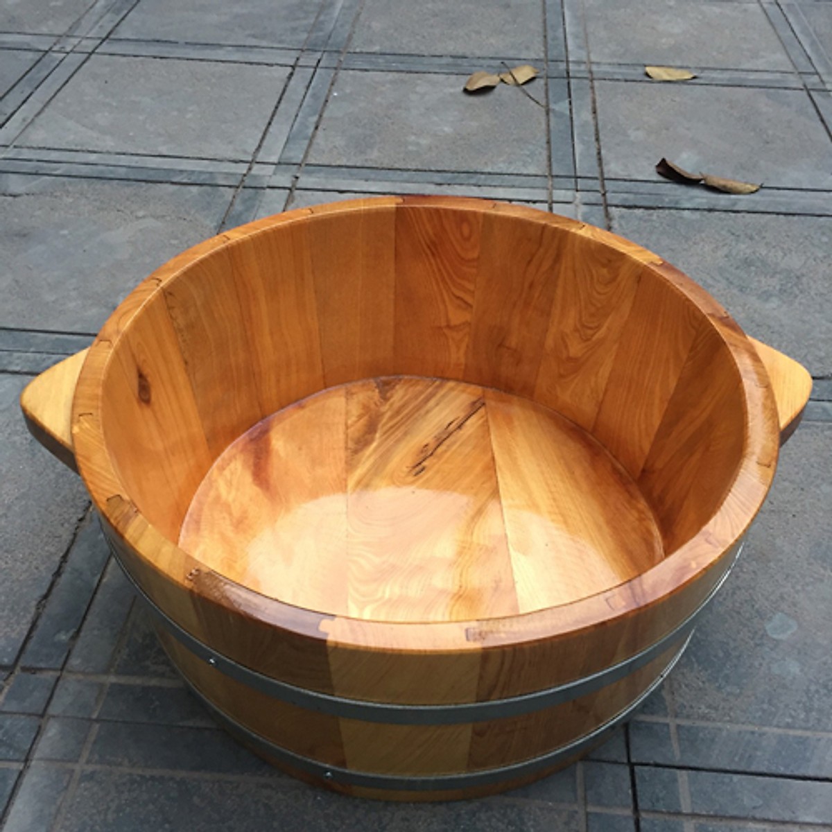 CHẬU NGÂM CHÂN GỖ PƠ.MU CAO 15CM
