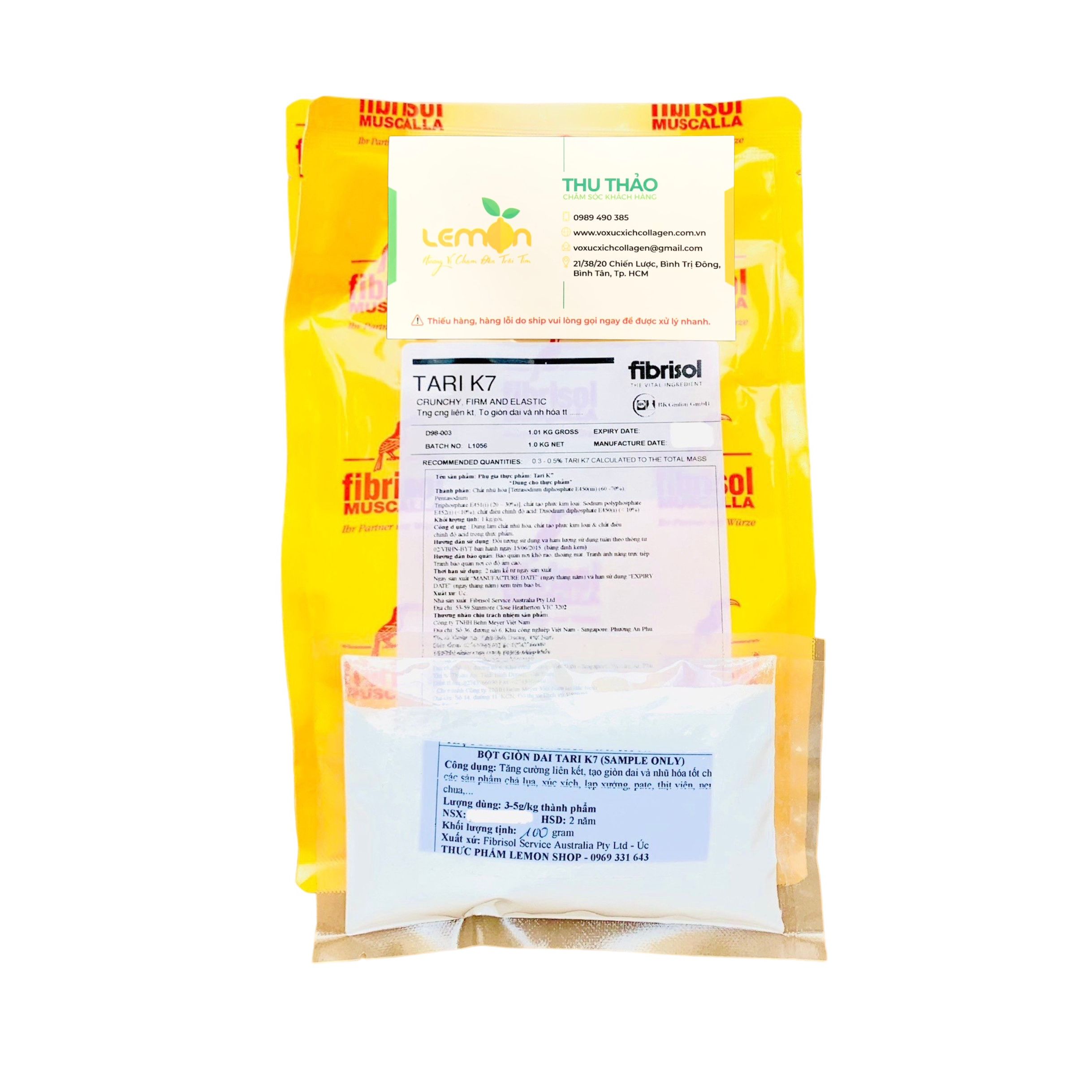 [100g-500g] Bột TARI K7 hàng Úc - Phụ gia tạo giòn dai, kết dính giò chả, xúc xích, chả cá, nem chua thay thế hàn the